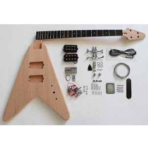 Diy Ash/Mahogany 4 String Bass Guitar Kits, Custom Flying V Unfinished Bass  Guitar Kits