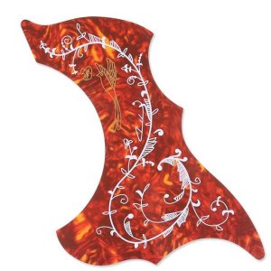 Plastic Colourful Guitar Pickguards With Flower Painting